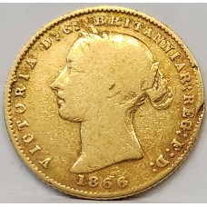 AUSTRALIA 1866 . HALF 1/2 SOVEREIGN . SYDNEY . GOLD